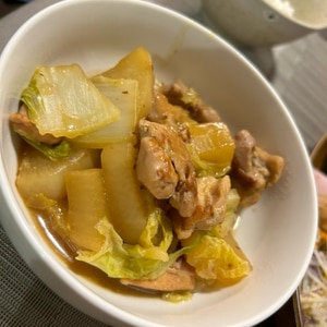 白菜と大根鶏肉のトロトロ味噌煮